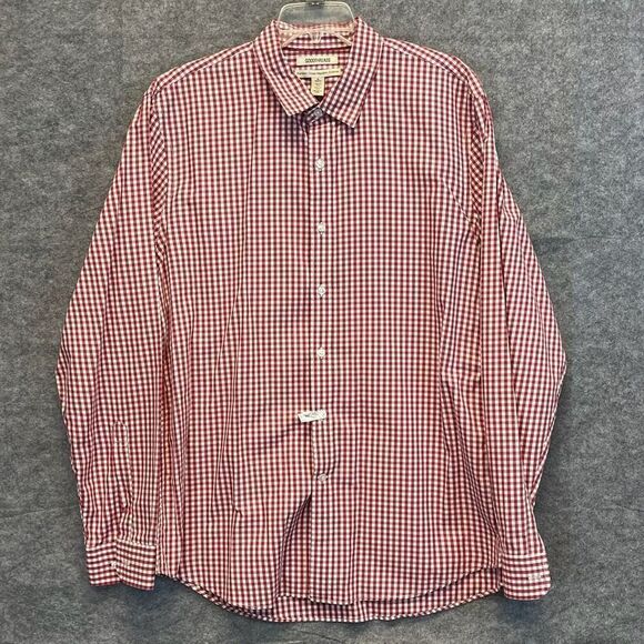 GOOD THREADS Button-up Shirt Men's XL Red & White Standard Fit Gingham Western - Picture 1 of 11